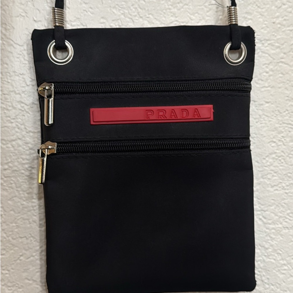 Prada Black and Red Belt Bag